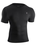 Runhit Mens Compression Shirt Short Sleeve Black Compression Shirt Men Quick Dry Cool T-Shirt Sports Workout Baselayer 2XL